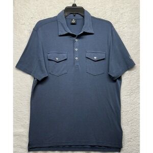Kuhl Mens Size M Blue Short Sleeve Icelandr Polo Shirt (U5)